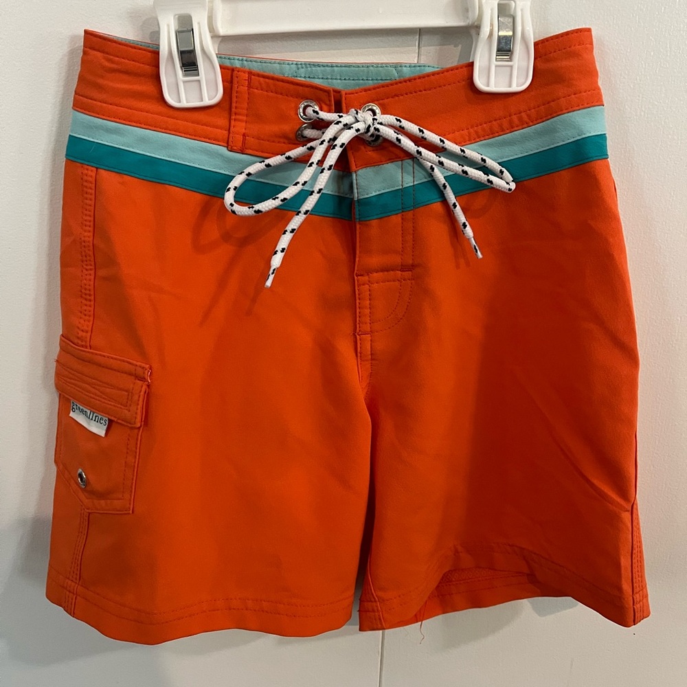 J.Crew Greenlines Orange Boardshorts, Size 7